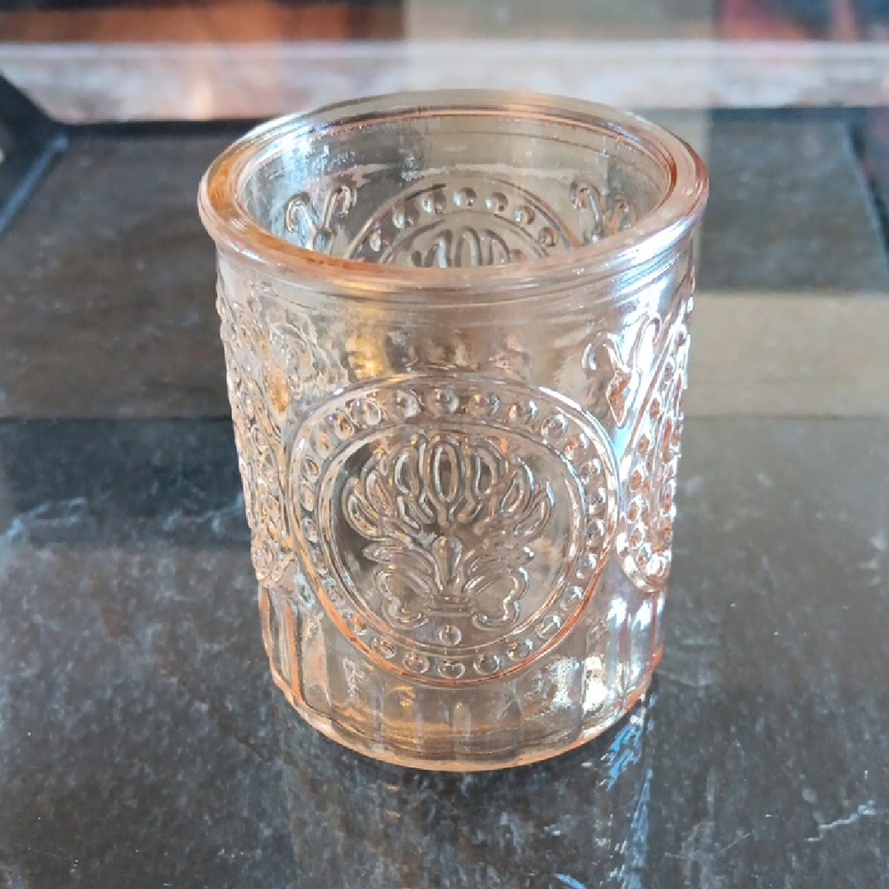 PEACH GLASS VOTIVE HOLDER